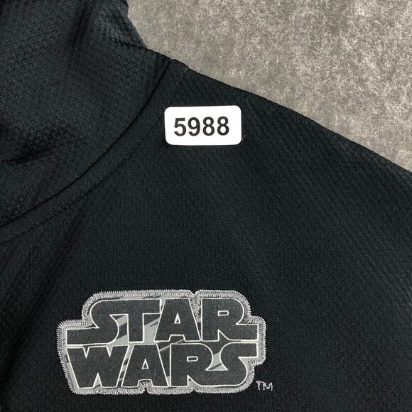 Star Wars Mens Track Jacket XXL Black Gray Hoodie Full Zip Long Sleeve Polyester - Picture 13 of 13